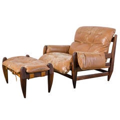 Rosewood Lounge Chair and Ottoman by Jean Gillon