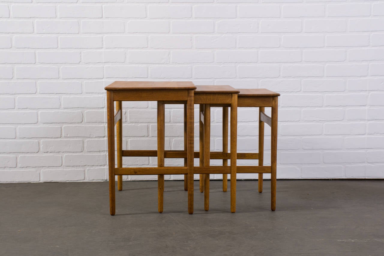 Set of Three Danish Modern Nesting Tables by Hans Wegner 4
