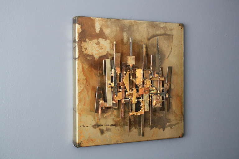 Vintage Etching/Wall Sculpture by Silvio Giovenetti In Excellent Condition In San Francisco, CA