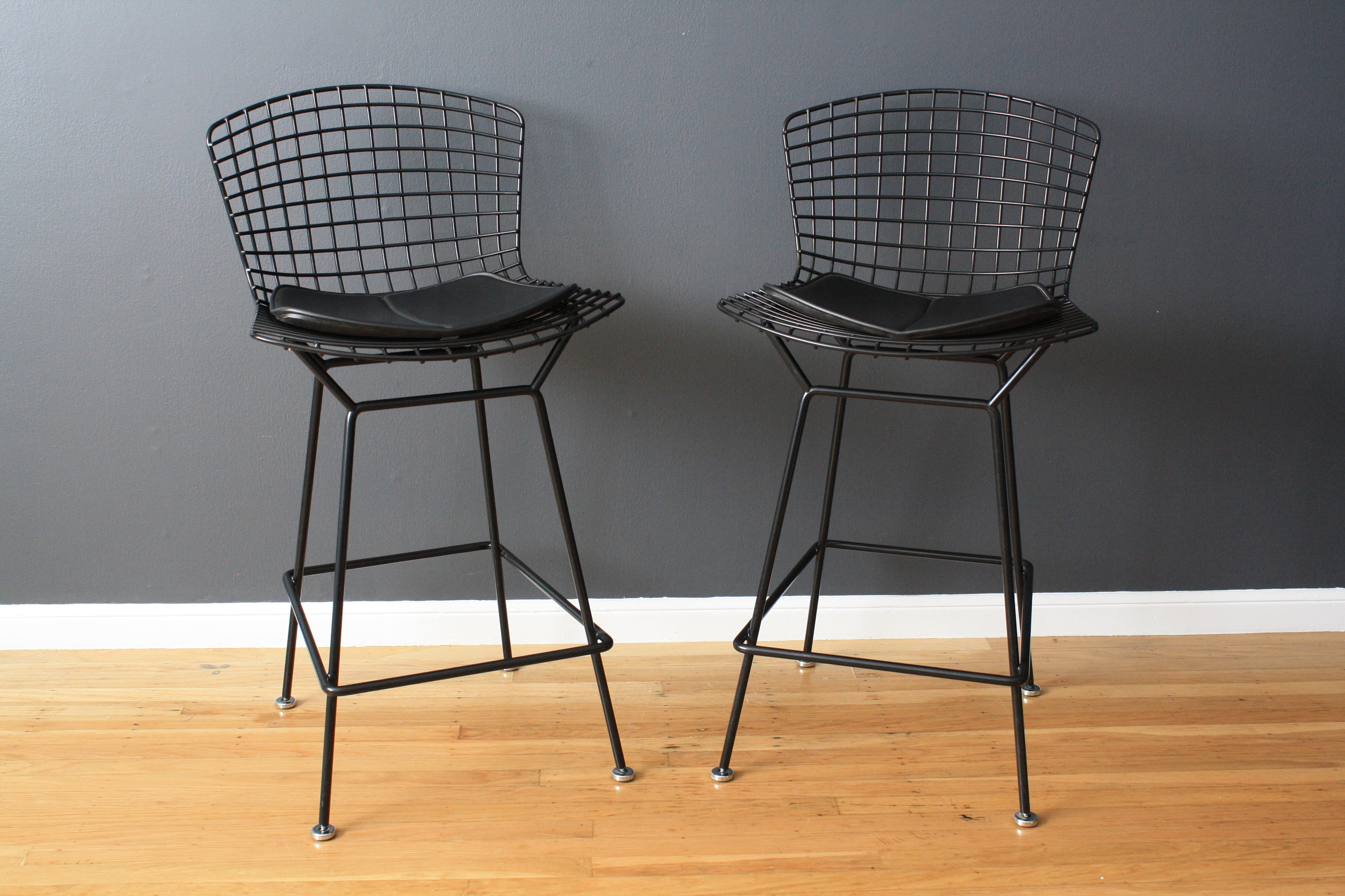 Pair of Vintage Knoll Bar Stools by Harry Bertoia