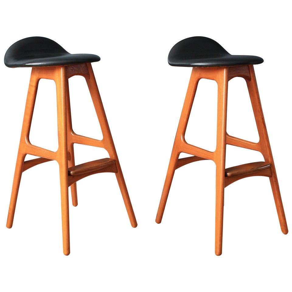 Pair of Danish Modern Bar Stools by Eric Buck