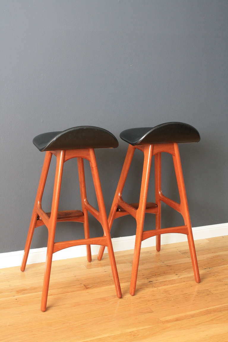 Pair of Danish Modern Bar Stools by Eric Buck 1