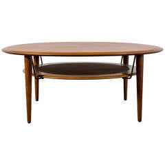 Danish Modern Round Teak Coffee Table by Peter Hvidt & Orla Molgaard Nielsen