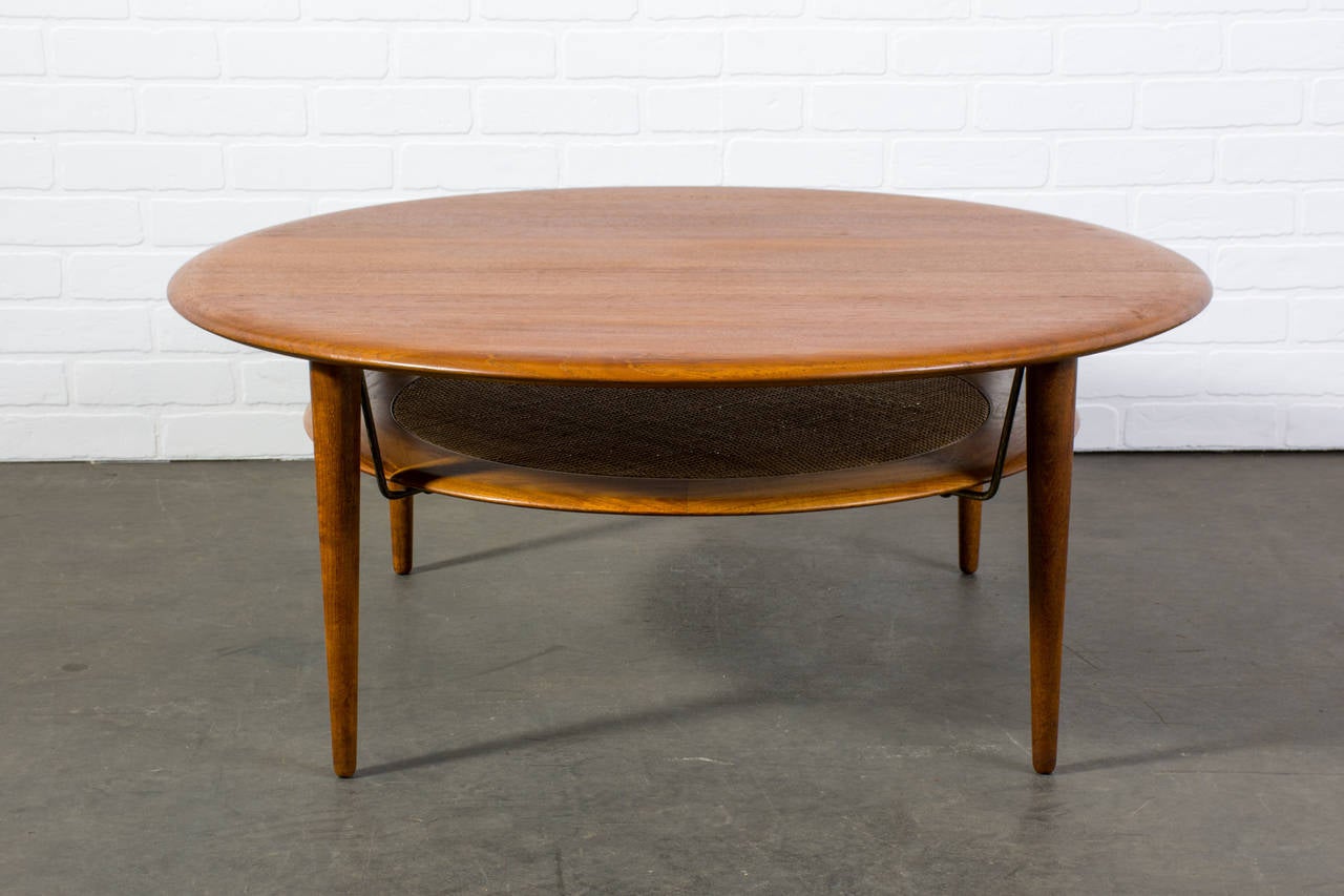 Scandinavian Modern Danish Modern Round Teak Coffee Table by Peter Hvidt & Orla Molgaard Nielsen
