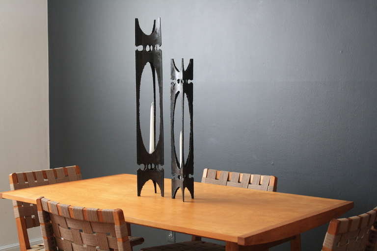 Pair of Vintage Brutalist Candle Holders In Excellent Condition In San Francisco, CA
