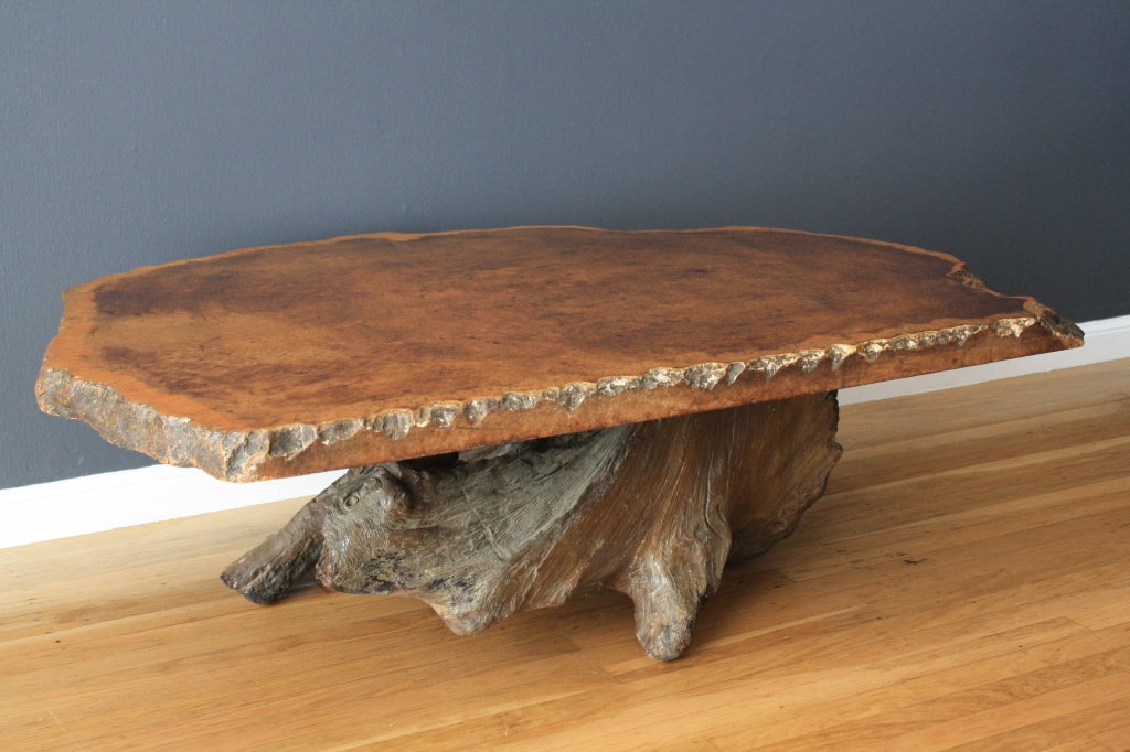 Vintage Burl Wood Slab Coffee Table 2