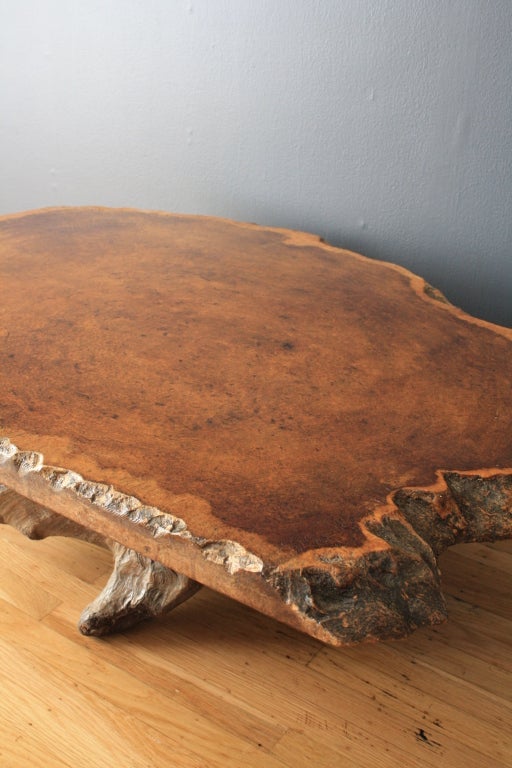 Vintage Burl Wood Slab Coffee Table 3