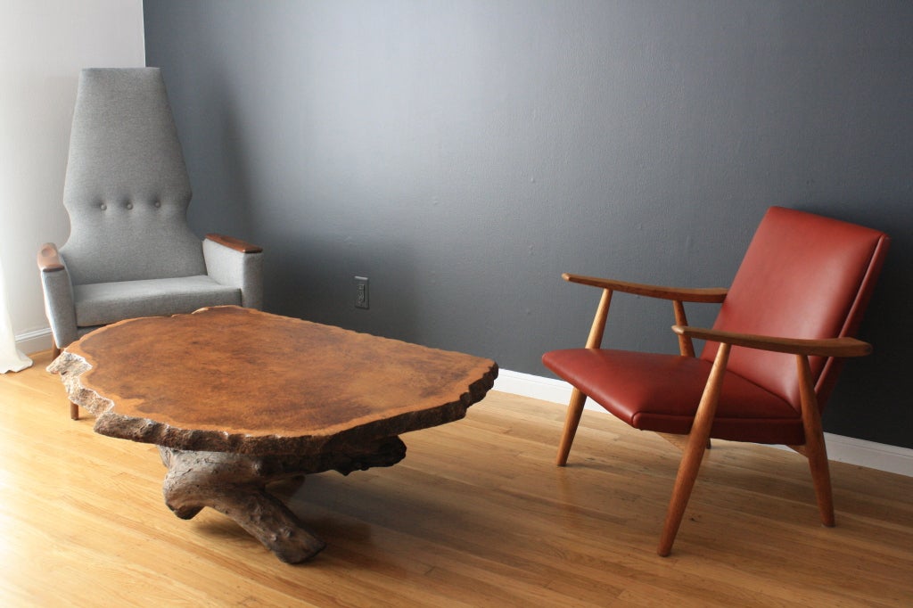 Vintage Burl Wood Slab Coffee Table 4
