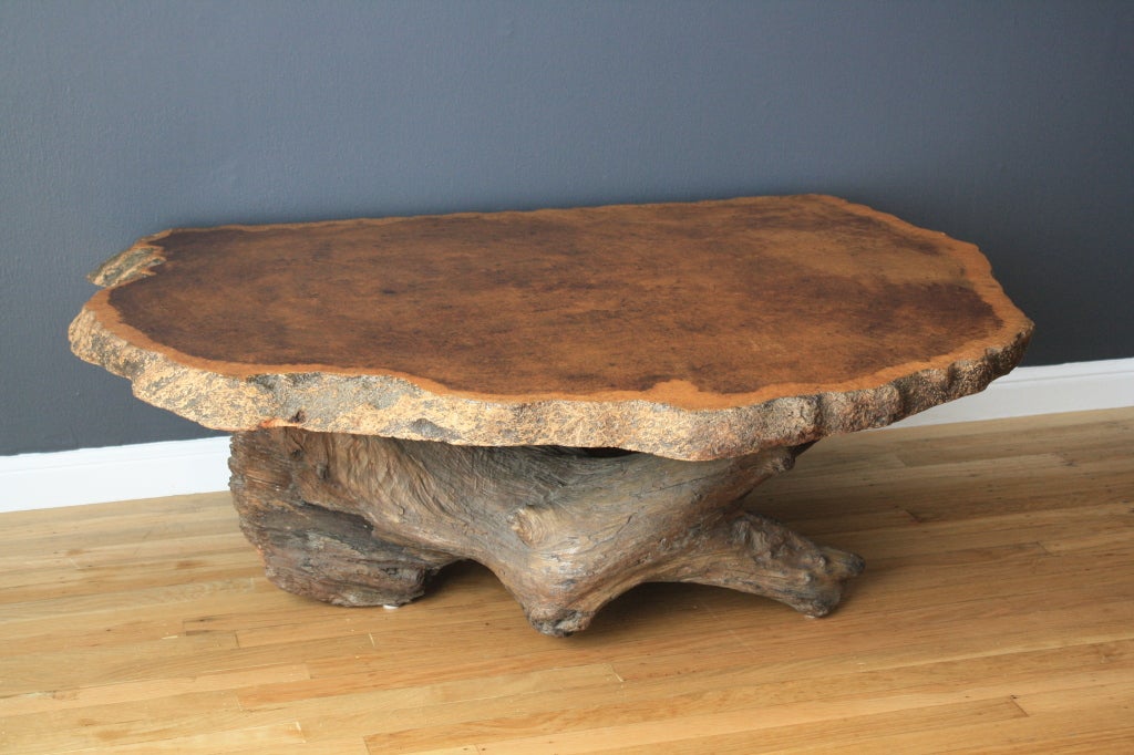 Vintage Burl Wood Slab Coffee Table 5