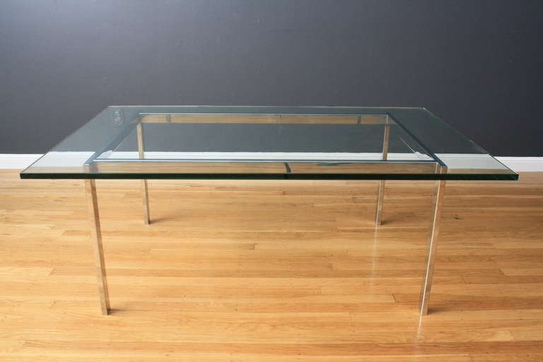Vintage Mid-Century Glass & Chrome Coffee Table In Good Condition In San Francisco, CA