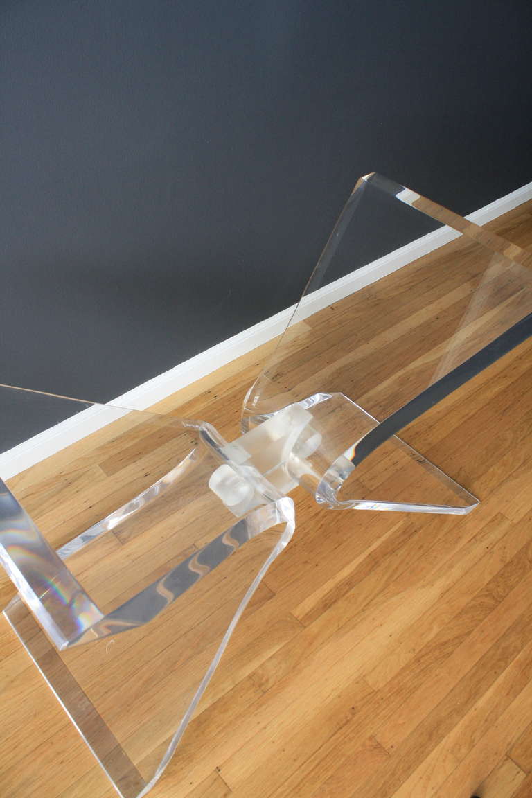 American Vintage Lucite Butterfly Dining Table Base