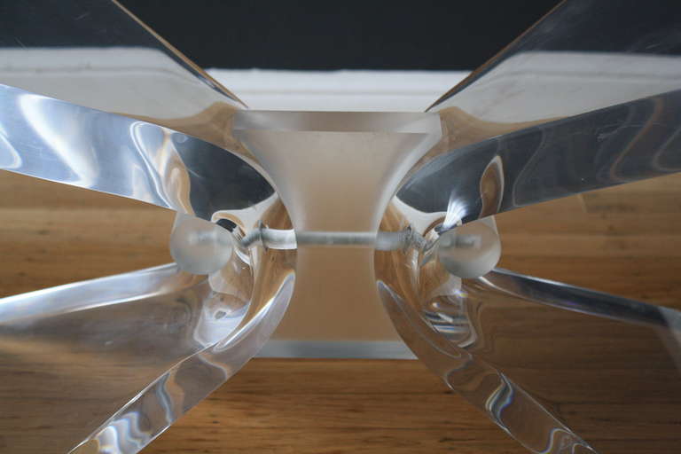 Late 20th Century Vintage Lucite and Glass Butterfly Coffee Table