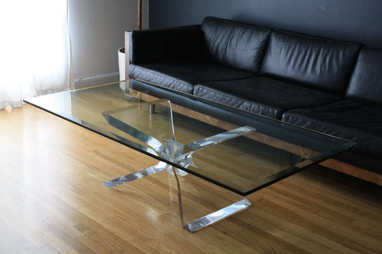 Vintage Lucite and Glass Butterfly Coffee Table 3