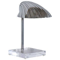 Vintage Polished Chrome and Lucite Lamp