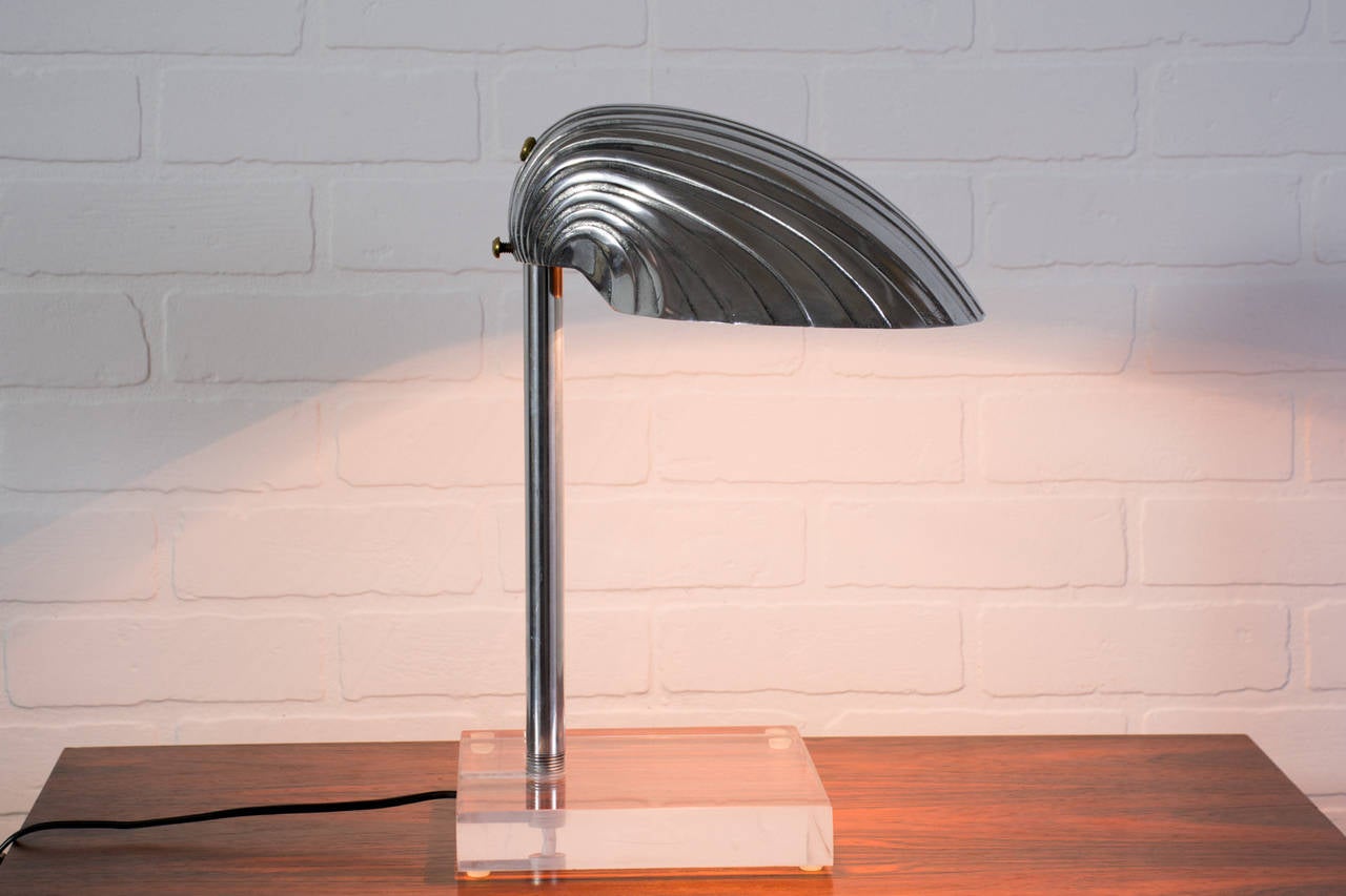 Vintage Polished Chrome and Lucite Lamp 2