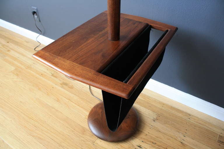 Vintage Floor Lamp with Side Table/Mag Rack 1