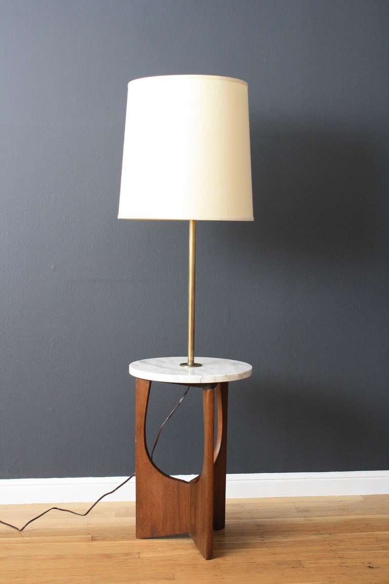 Vintage Mid-Century Floor Lamp with Table In Good Condition In San Francisco, CA