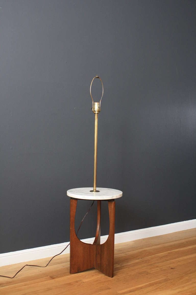 Unknown Vintage Mid-Century Floor Lamp with Table
