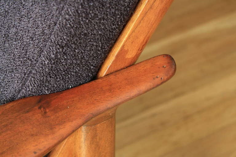 Walnut Mid-Century Modern Rocking Chair