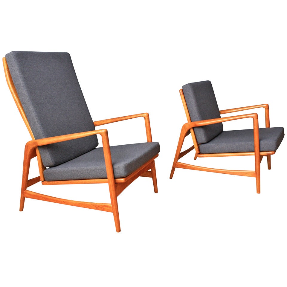 "His" and "Hers" Lounge Chairs/Recliners by IB Kofod-Larsen