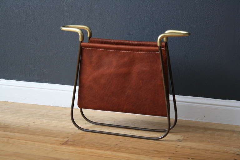 Vintage Magazine Rack by Carl Aubock In Excellent Condition In San Francisco, CA