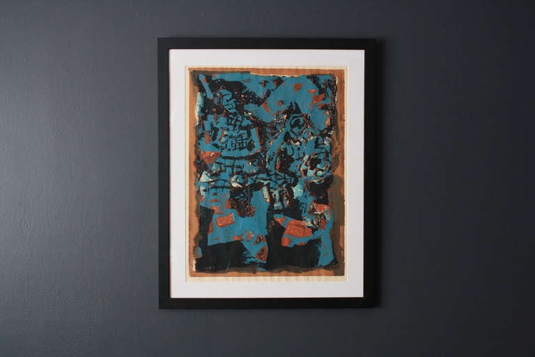 This is a framed serigraph by Ruth Meyers.