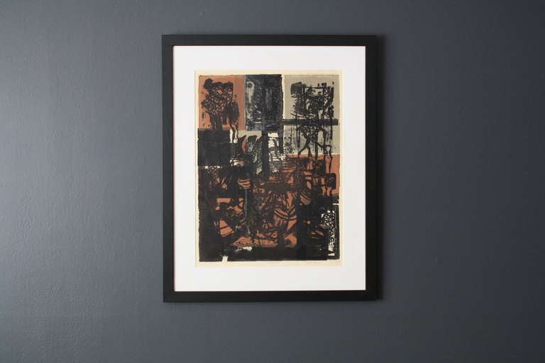 This is a vintage framed serigraph print by Ruth Meyers.  It is signed and is print 8/15 