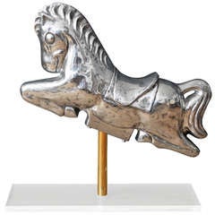 Vintage Polished Aluminum Horse