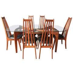 Vintage Dining Table with Six Dining Chairs by Adrian Pearsall