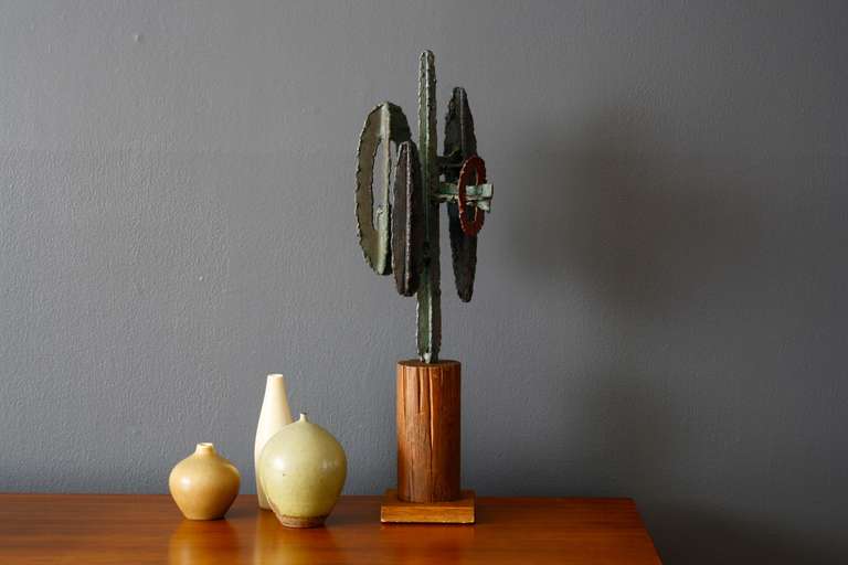 Vintage Brutalist Cactus Sculpture In Good Condition In San Francisco, CA