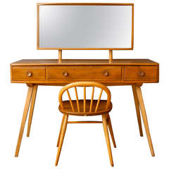 Vintage Mid-Century Dressing Table with Stool by Lucian Ercolani