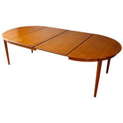 Danish Modern Dining Table with Leaves by Kai Kristiansen
