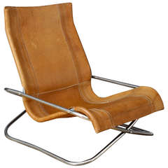 Vintage Mid-Century Uchida Leather Lounge Chair