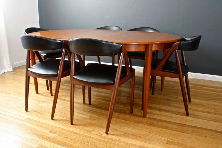 Danish Modern Dining Table with Leaves by Kai Kristiansen 3