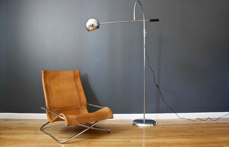 Vintage Mid-Century 'Orbiter' Floor Lamp by Robert Sonneman In Good Condition In San Francisco, CA