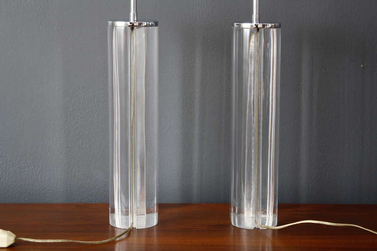 Pair of Vintage Acrylic Table Lamps by Karl Springer 1