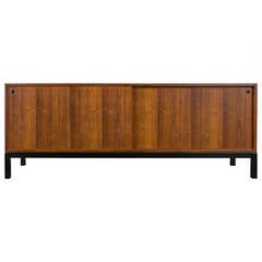 Vintage Mid-Century Walnut Credenza by Jacques Guillon