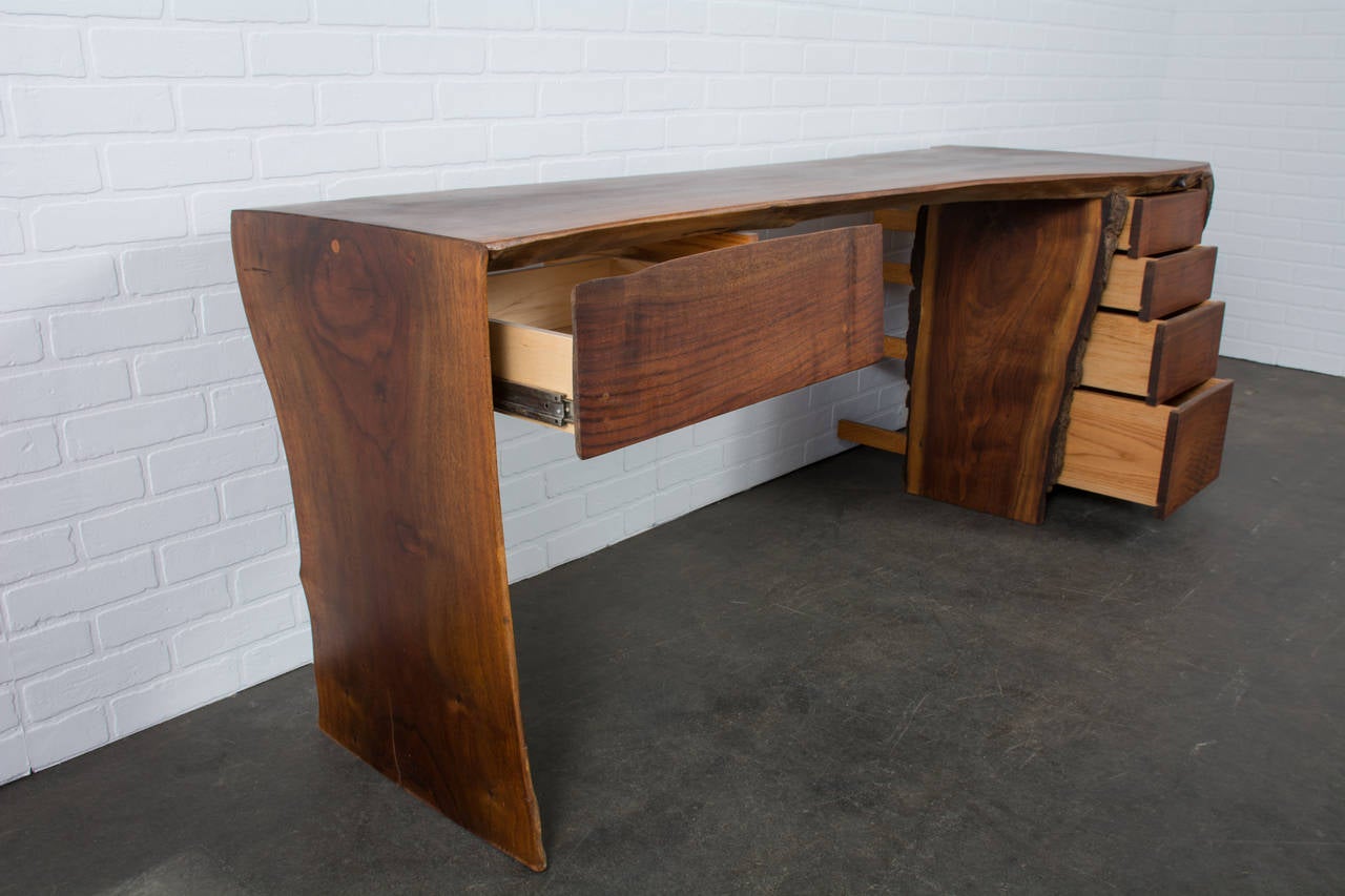 Late 20th Century Vintage Wood Slab Desk