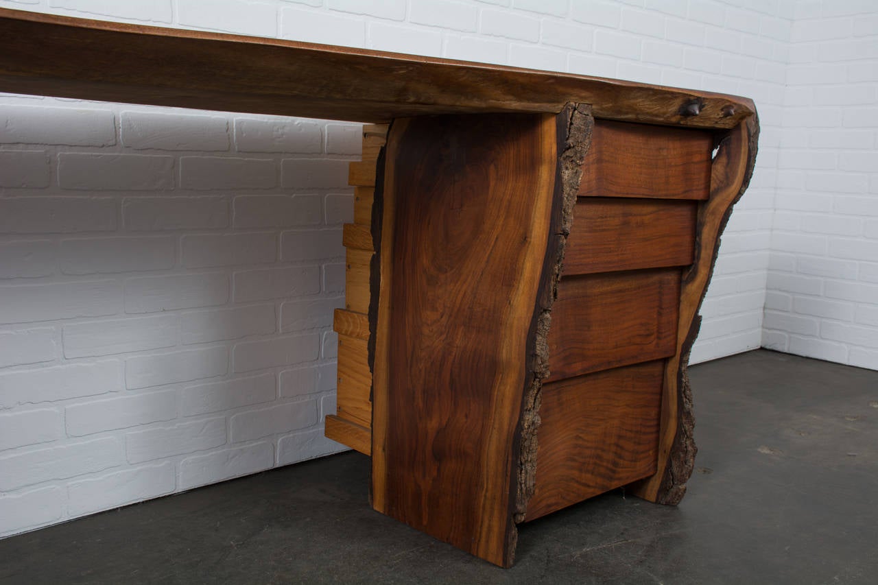 Walnut Vintage Wood Slab Desk