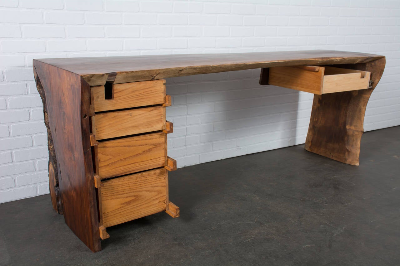 Vintage Wood Slab Desk 3