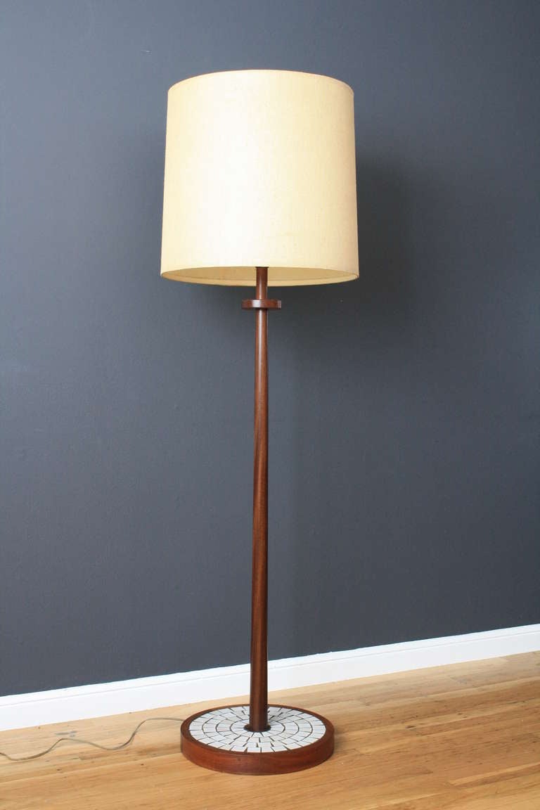 Walnut Vintage Mid-Century Martz Floor Lamp