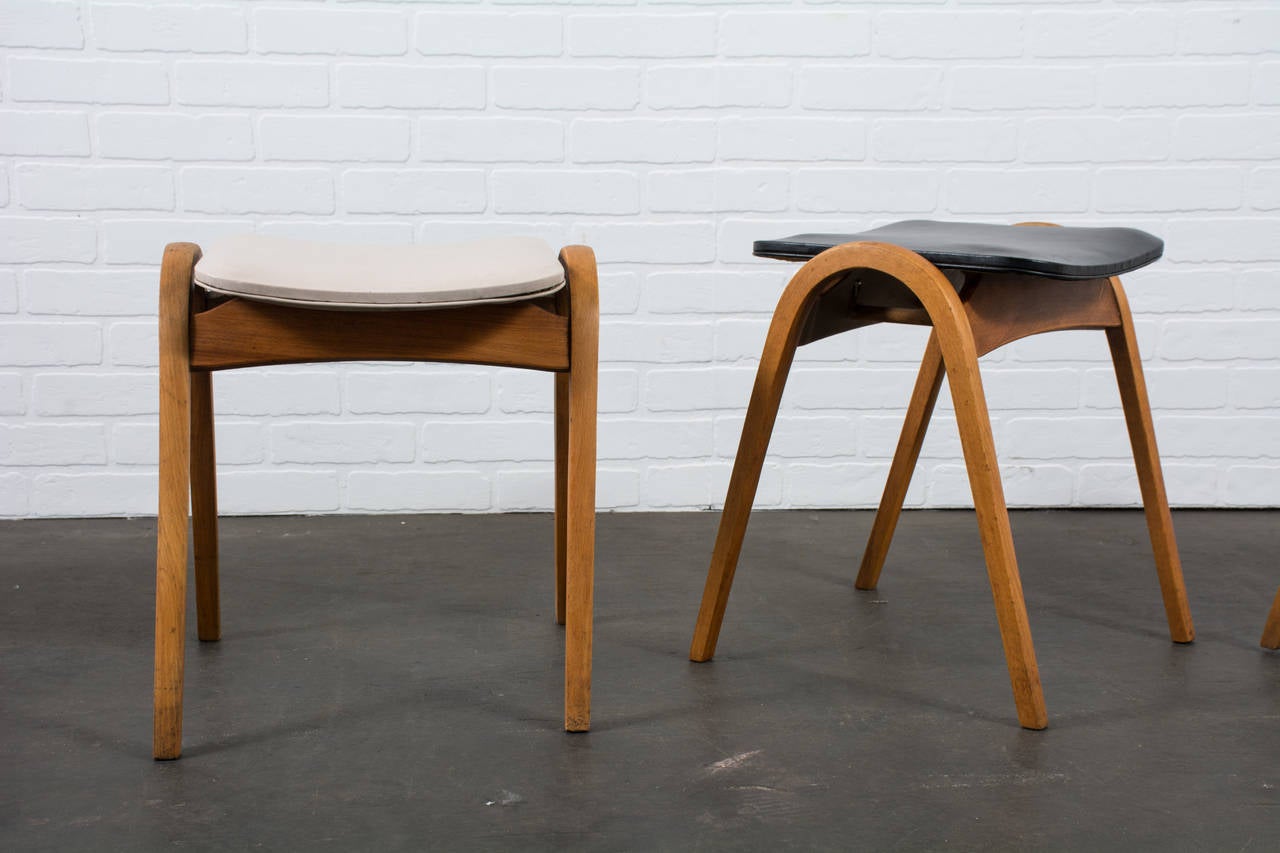 This is set of rare stacking stools designed in 1959 by Isamu Kenmochi for Akita Mokko, Japan.