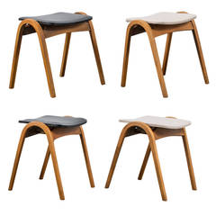 Set of Four Vintage Mid-Century Stacking Stools by Isamu Kenmochi