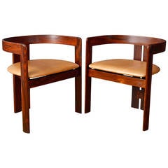 Pair of Rosewood Chairs by Afra and Tobia Scarpa for Gavina, Italy