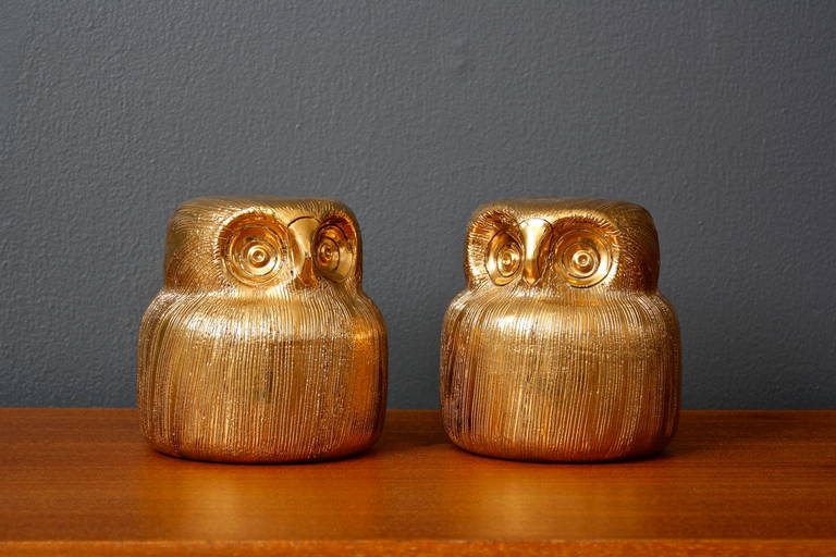 Mid-Century Modern Pair of Vintage Mid-Century Ceramic Owls Made in Italy for Joseph Magnin