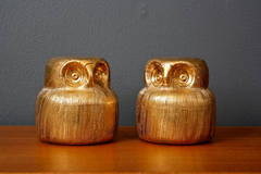 Pair of Vintage Mid-Century Ceramic Owls Made in Italy for Joseph Magnin