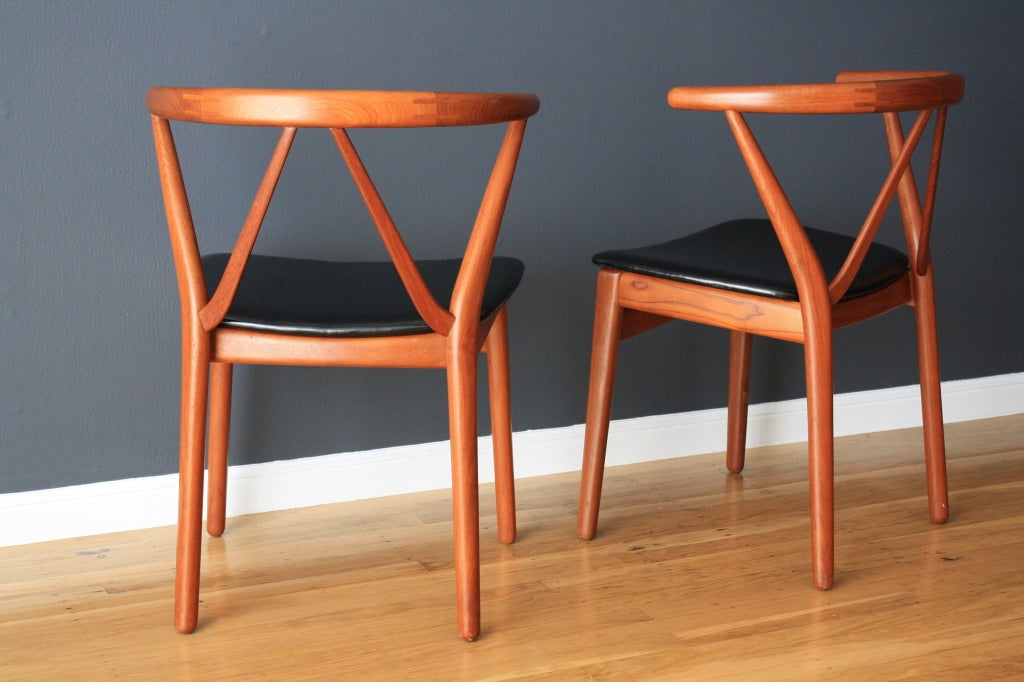 Teak Pair of Danish Modern Chairs by Bruno Hansen