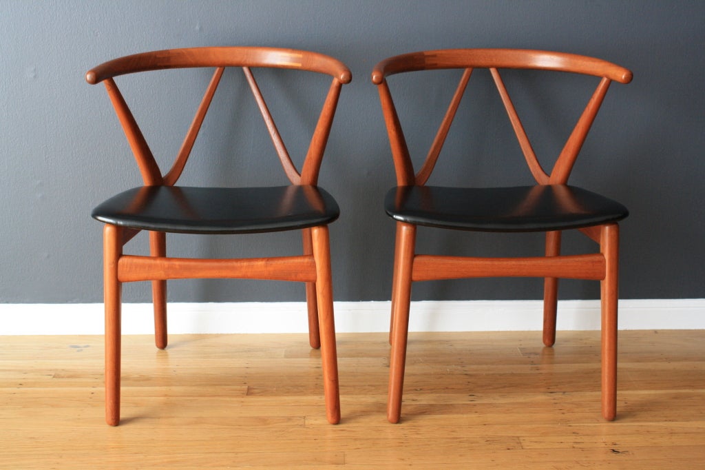 Pair of Danish Modern Chairs by Bruno Hansen 1