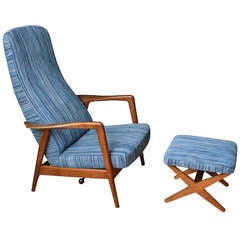 Vintage Mid-Century Lounge Chair/Recliner by Folke Ohlsson for Dux