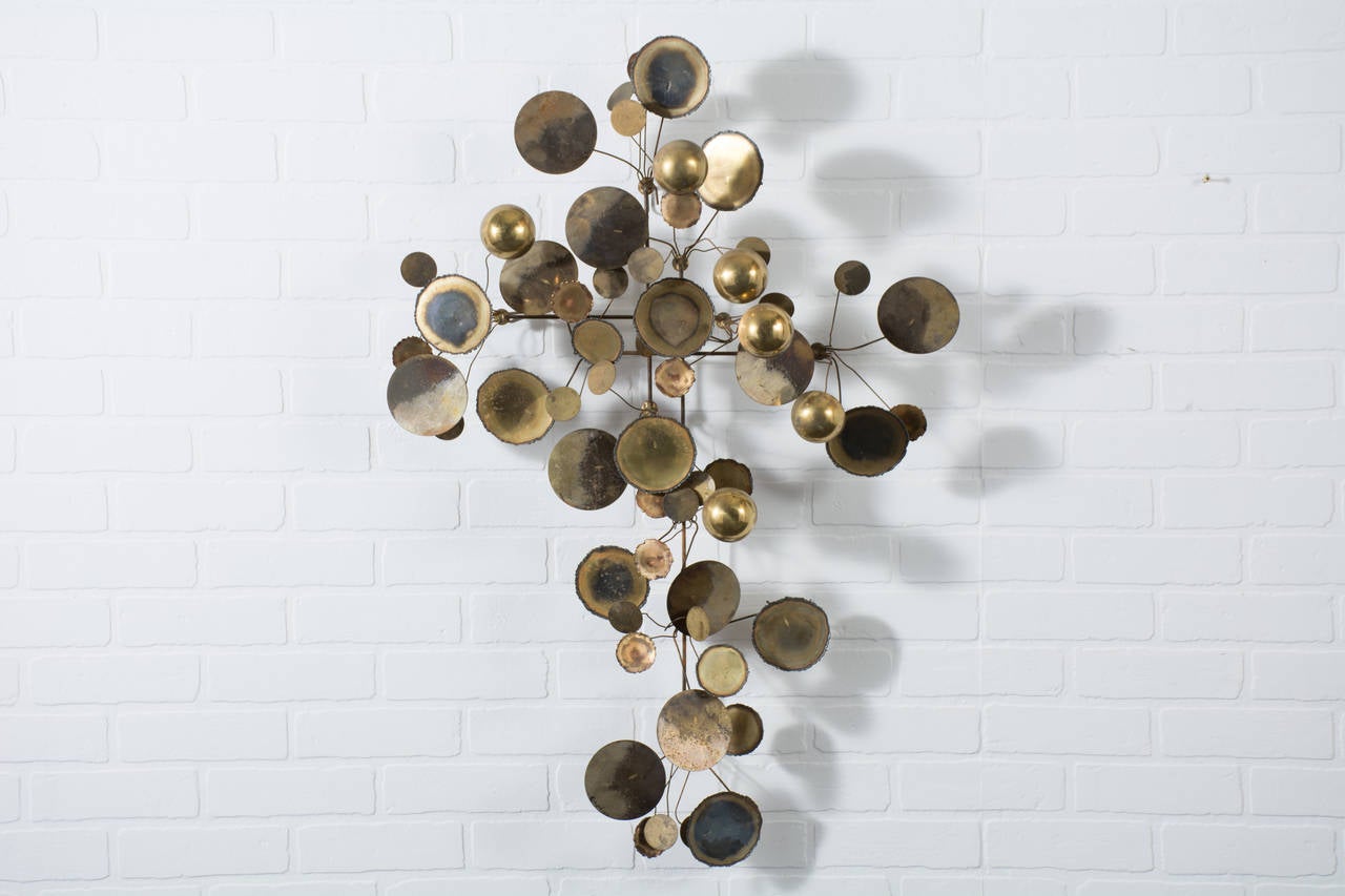 Vintage Midcentury 'Raindrops' Wall Sculpture by Curtis Jere 1